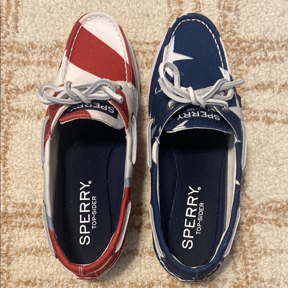 Sperry Red, White and Blue Boat Shoes - Picture 3 of 7